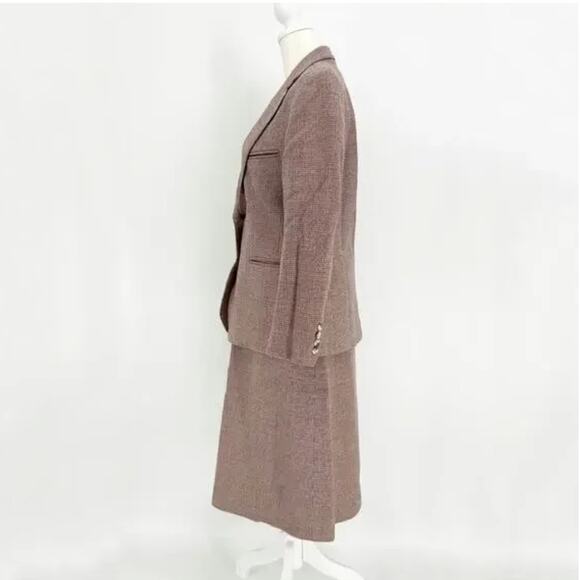 Evan Picone Vintage 100% Pure Wool Tweed Skirt & Blazer Suit Set - Picture 3 of 14